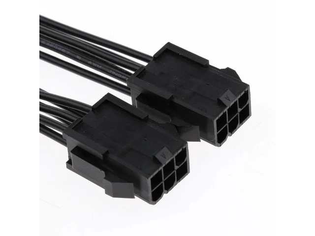 Alt view image 5 of 6 - 20cm 18AWG PCI-E Double 6 Pin to 8 Pin Graphics Card Modular Power Cable