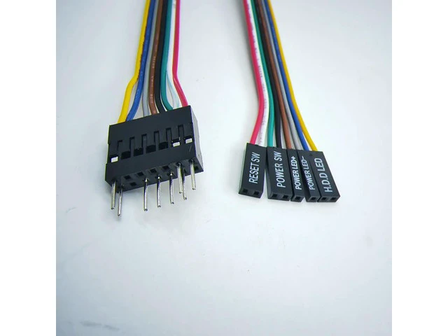 Alt view image 2 of 4 - 8Pin Power Switch DuPont Adapter Cable for ATX Motherboard to PC Host Case Front Panel 20cm