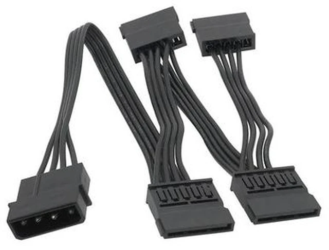 Main image of 4 Pin Male to SATA 15 Pin Female Power Supply Cable 1 to 4 Cord Hard Drive IDE M-olex to 4-Port 15Pin SATA Power Cable 30 inch