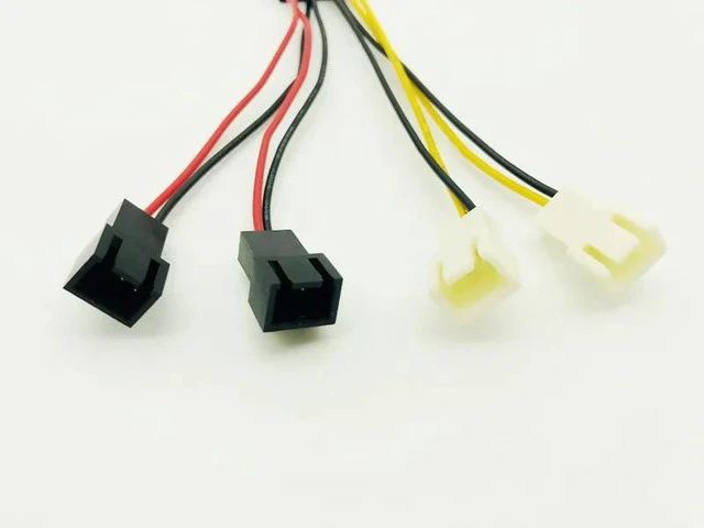 Alt view image 4 of 6 - 5PCS Computer Fan Power Cable 4Pin Molex to Four 3Pin Power Cable Adapter Connector 12v*2 or 5v*2 for CPU PC Case Fan Cables