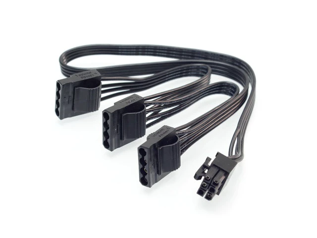 Alt view image 3 of 3 - PCI-e 6Pin 1 to 3 IDE Female Power Supply Cable GPU 6Pin to 4Pin Molex Port Multiplier For Seasonic KM3 Series