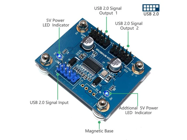 Alt view image 4 of 6 - 1X2 Motherboard USB 2.0 9pin Header 1 to 2 Extension Hub Splitter Adapter-Converter MB USB 2.0 Male to 2 Male-30CM 9-pin Cable