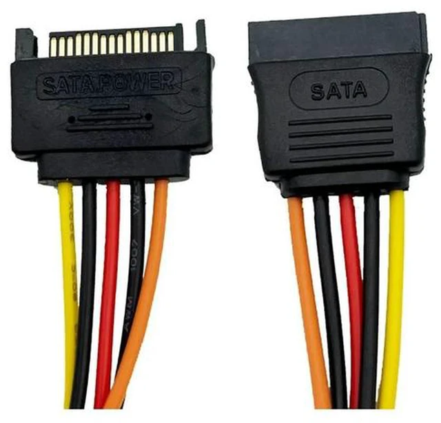 Alt view image 5 of 6 - 11.8 Inch 15 Pin SATA Power Extension Cable - SATA Power Male to Female Extender - Hard Drive Power Cable, SSD Power Cable