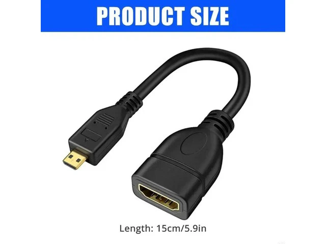 Alt view image 2 of 2 - Micro HDMI-compatible Cable Male To HDMI-compatible HD Female Adapter Convertor Micro-HDMI to HDMI-compatible Extension Cable