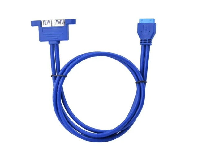 Alt view image 2 of 3 - 30cm 50cm PC Mainboard 20 pin to Dual USB 3.0 Ports Express Cable Motherboard 2 USB3.0 Panel Bracket Extension cable