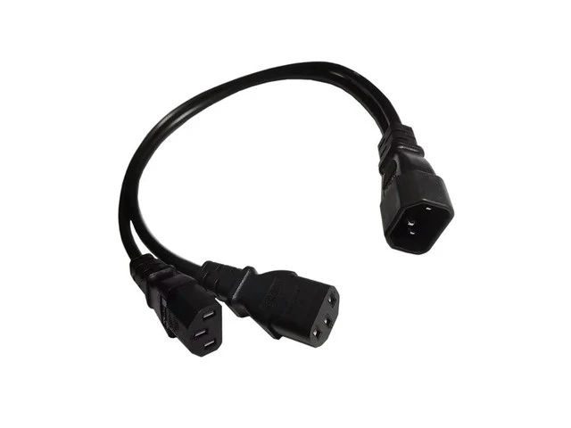 Alt view image 5 of 7 - IEC 320 C14 Male Plug to 2xC13 Female Splitter Power Cord C14 to 2 Way C13 Power Adapter Cable for UPS Server 0.5m