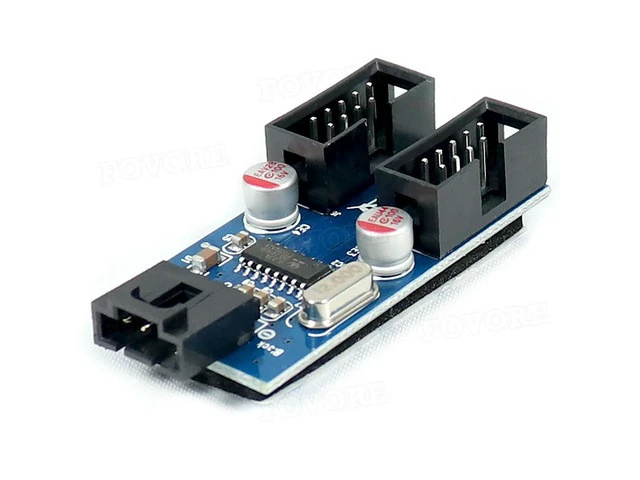 Alt view image 5 of 6 - USB Hub USB Splitter USB2.0 9Pin to Dual 9Pin Hub Adapter Riser Motherboard USB 9Pin Header Connector 1 to 2 Extension Cable