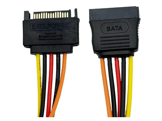 Alt view image 2 of 6 - 11.8 Inch 15 Pin SATA Power Extension Cable - SATA Power Male to Female Extender - Hard Drive Power Cable, SSD Power Cable