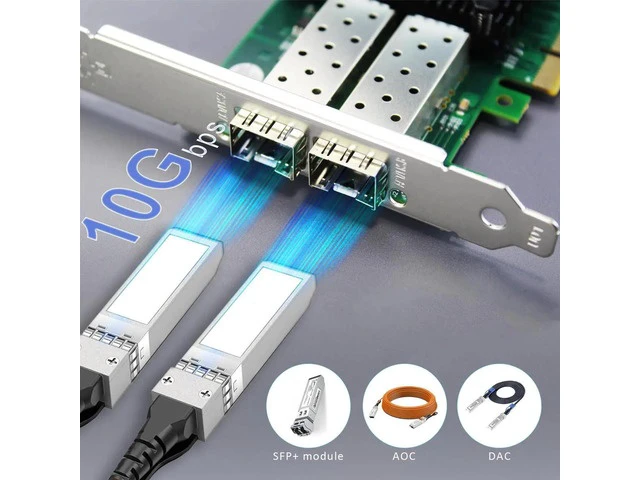 Alt view image 3 of 7 - ST7268 2-Port 10Gb SFP+ Ethernet Network Card, Intel 82599ES Controller, PCIe 2.0 X8 LAN Adapter, Compatible with Windows 11/10, Server, Linux, VMware ESXi, Non-Mac OS