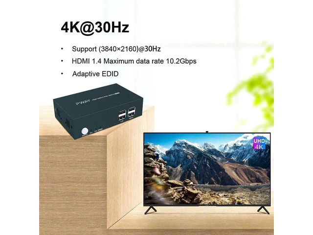 Alt view image 3 of 7 - 2 Port Dual Monitor HDMI KVM Switch Box, 4K@30Hz USB 2.0 Hub KVM Switcher, Hotkey Switch Supported for 2 Computers Share Dual Monitor Keyboard Mouse