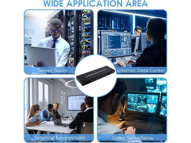 Alt view image 5 of 6 - 8 Port 4K HDMI KVM Switch, 4K@30Hz USB KVM Switcher, 8 Computers Share HD Monitor & 4 USB Peripherals, Comes with IR Remote Control and 8 Sets HDMI USB KVM Cables