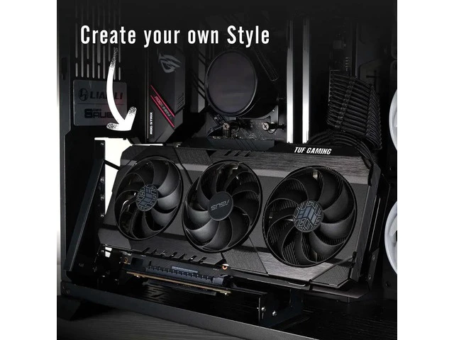 Alt view image 2 of 7 - PCIe 4.0 GPU Mount Bracket with Multi-Angle Adjustable VGA Support Holder, 17cm 6.69in PCIe 4.0 X16 Gen4 Riser Cable Kit Black