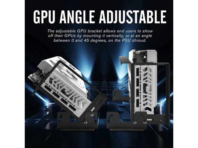 Alt view image 4 of 7 - PCIe 4.0 GPU Mount Bracket with Multi-Angle Adjustable VGA Support Holder, 17cm 6.69in PCIe 4.0 X16 Gen4 Riser Cable Kit Black