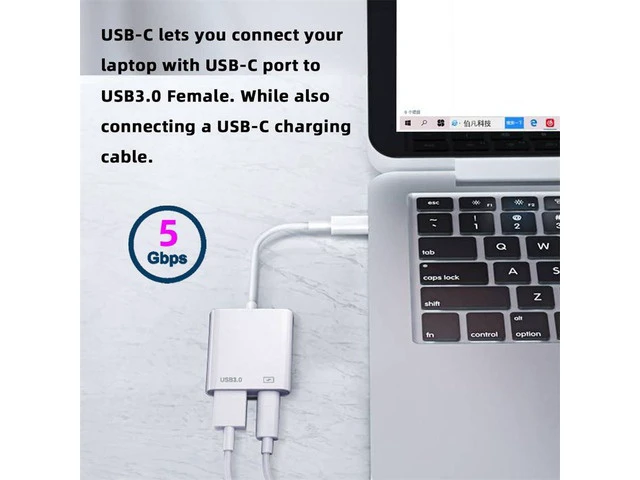 Alt view image 6 of 7 - USB C Hub Type C to Standard Type-A USB3.0 Female with PD Power Charge Adapter 2 in 1 USB Extender Compatible with MacBook Laptop Tablet Phone