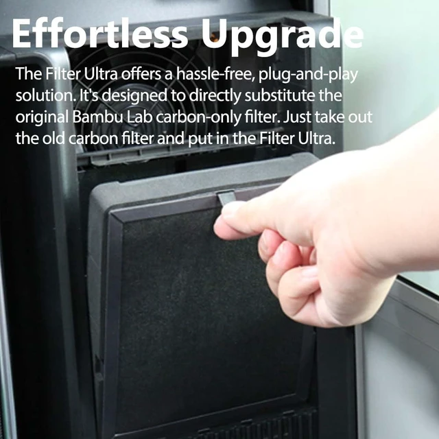 Alt view image 5 of 7 - 2Pcs H2D/H2S/H2C Air Filter Replacement with HEPA13 & Activated Carbon, 3D Printer Air Filter for Bambu Lab H2D/H2S/H2C, Reduce VOCs, PM2.5, UFP& Odors, Plug-and-Play Upgrade