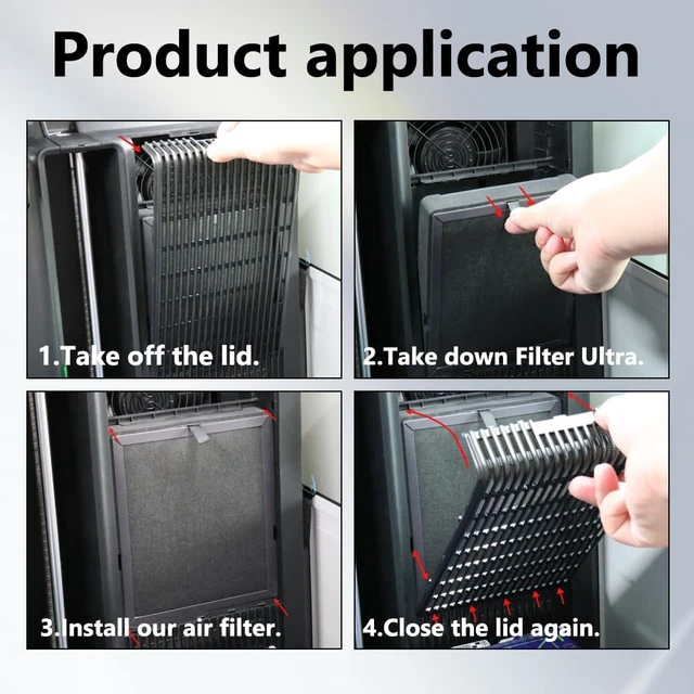 Alt view image 7 of 7 - 2Pcs H2D/H2S/H2C Air Filter Replacement with HEPA13 & Activated Carbon, 3D Printer Air Filter for Bambu Lab H2D/H2S/H2C, Reduce VOCs, PM2.5, UFP& Odors, Plug-and-Play Upgrade