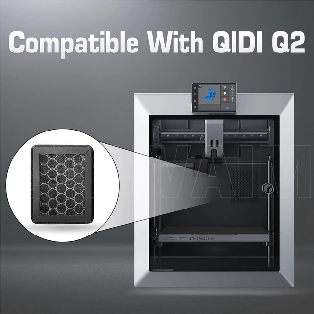 Alt view image 4 of 7 - 2 Pack Upgraded HEPA 13 & Activated Carbon Air Filter for QD Q2 3D Printers, Replacement Filter for VOCs, PM2.5, Ultrafine Particles & Odors, Q2 Accessories & Parts