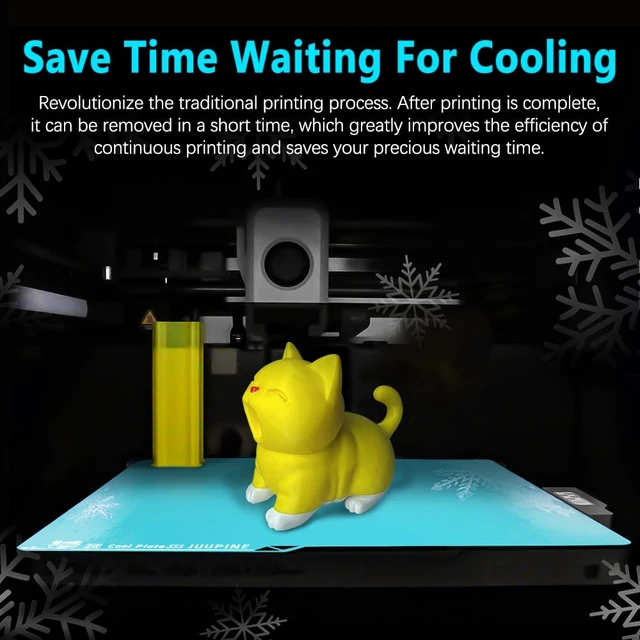 Alt view image 4 of 7 - 2.0 Upgraded OMG Cool Plate for Anycubic Kobra S1/Kobra X/Kobra 4, 264x276mm Thicker Magnetic Kobra Build Plate with Supertack Smooth Surface, Easy Release 3D Printer Hotbed for PLA PETG Printing