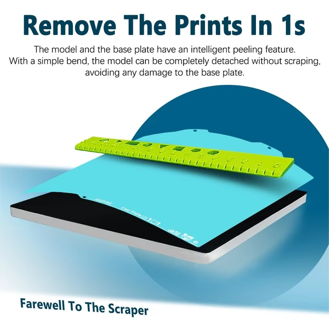 Alt view image 5 of 7 - 2.0 Upgraded OMG Cool Plate for Bambu Lab A1 MINI, 184x184mm Thicker Magnetic Bamboo Build Plate with Supertack Smooth Surface, Low-Temperature 3D Printer Bed Plate for PLA PETG Printing