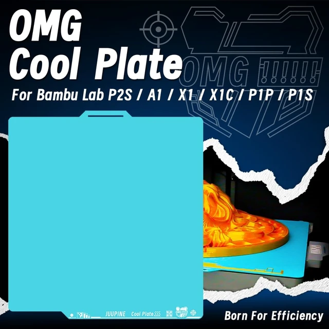Alt view image 2 of 7 - OMG Cool Plate for Bambu Lab X2D/P2S/P1S/P1P/A1/X1/X1C, 257x257mm Thicker Magnetic Bamboo Build Plate with Supertack Smooth Surface, Low-Temperature 3D Printer Bed Plate for PLA PETG Printing