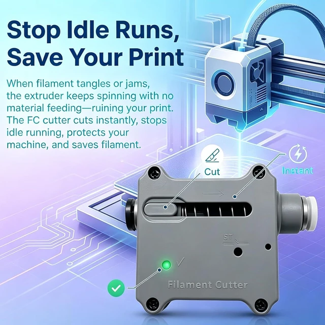 Alt view image 7 of 7 - 10 Pack Anti-Tangle Filament Cutter Sensor for 1.75mm 3D Printer Filament