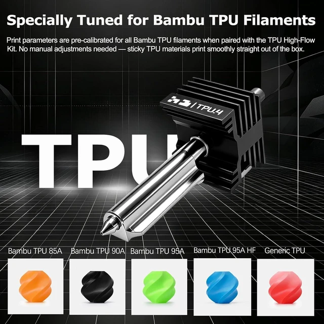 Alt view image 4 of 7 - Upgraded 0.4mm H2D TPU High Flow Hotend Kit, Compatible with Bambu Lab H2D and H2D Pro, Saves Up to 30% Print Time, Optimized Filament Feeding for Stable High-Speed TPU Printing with Silicone Socks