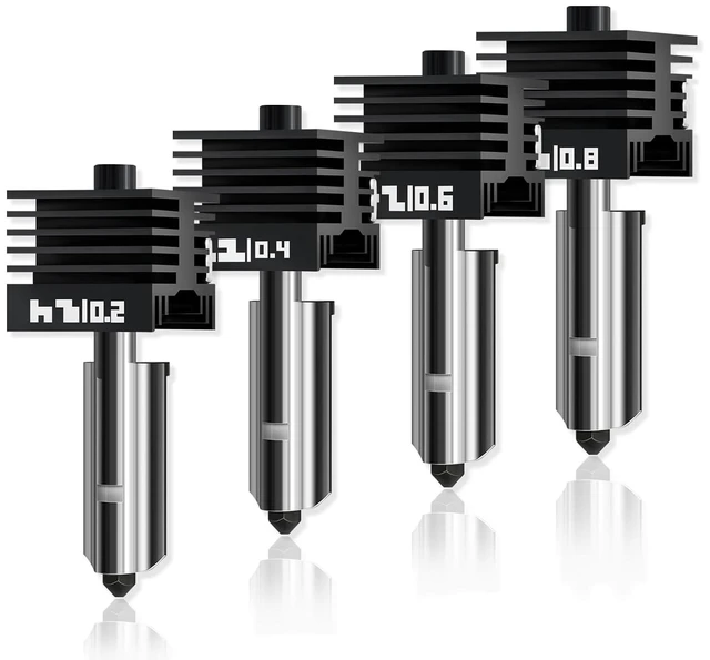 Main image of 4-Pack X2D/H2S/H2D/H2C/P2S Hotend for Bambu Lab 3D Printer, Quick Swap Hardened Steel Nozzle Assembly 0.2mm 0.4mm 0.6mm 0.8mm for High Speed 3D Printing, Bamboo Extruder Print Head,3D Printer Parts