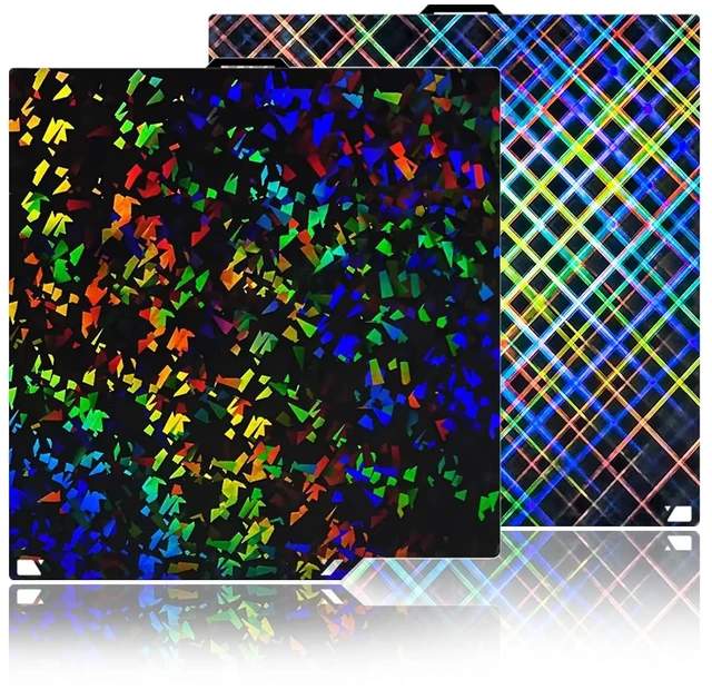 Main image of Skynet+Flake Holographic CC Plate for ELEGOO Centauri Carbon Build Plate 260x271mm(Daul-Sided), Heatbed Flexible Spring Steel Sheet, High Temperature Resistance, Strong Adhesion & Easy Model Removal
