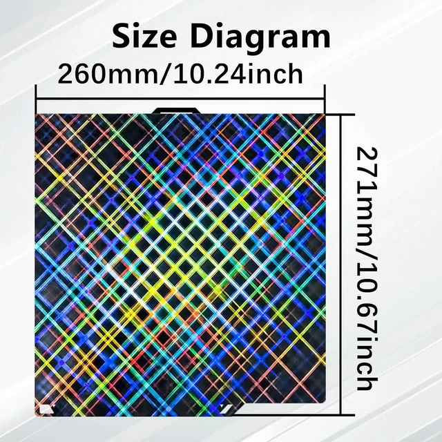 Alt view image 7 of 7 - Skynet+Flake Holographic CC Plate for ELEGOO Centauri Carbon Build Plate 260x271mm(Daul-Sided), Heatbed Flexible Spring Steel Sheet, High Temperature Resistance, Strong Adhesion & Easy Model Removal