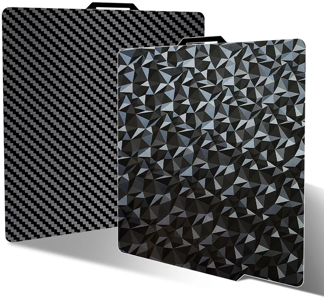 Main image of 3D Printer Platform PEO PET Bambu Lab Build Plate for Bambu Lab X2D/P2S/P1S/P1P/A1/X1C/X1/X1E,257x257mm Diamond +Carbon Fiber Spring Steel Plate Sheet Flexible 3D Printing Bed Plate