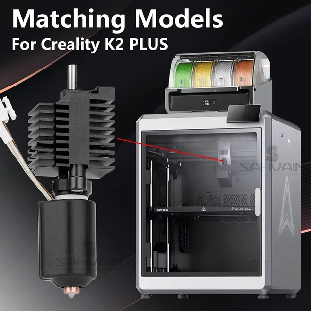 Alt view image 3 of 7 - K2 Plus Ceramic Heating Block Kit with Extra Nozzle, High Flow Hotend Kit,Unicorn Quick Swap Nozzle Kit, 350°C High Temperature Resistance, All-Metal Integrated Design for Creality K2 Plus