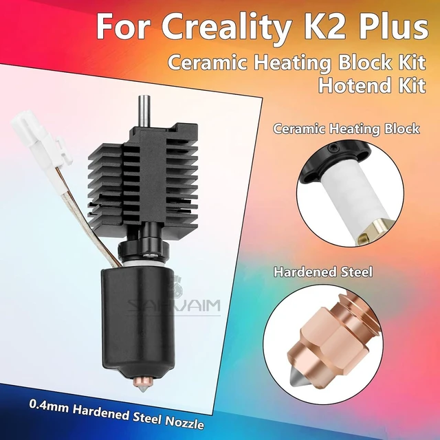 Alt view image 2 of 7 - K2 Plus Ceramic Heating Block Kit with Extra Nozzle, High Flow Hotend Kit,Unicorn Quick Swap Nozzle Kit, 350°C High Temperature Resistance, All-Metal Integrated Design for Creality K2 Plus