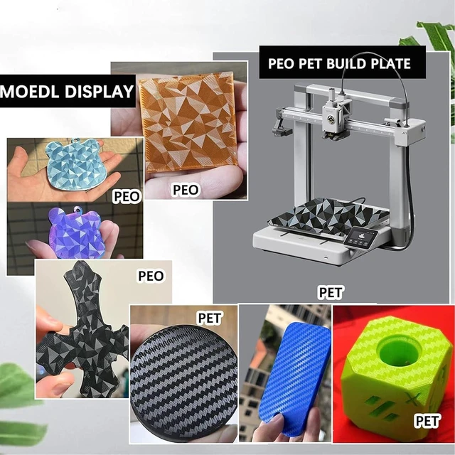 Alt view image 4 of 7 - 3D Printer Platform PEO PET Bambu Lab Build Plate for Bambu Lab X2D/P2S/P1S/P1P/A1/X1C/X1/X1E,257x257mm Diamond +Carbon Fiber Spring Steel Plate Sheet Flexible 3D Printing Bed Plate