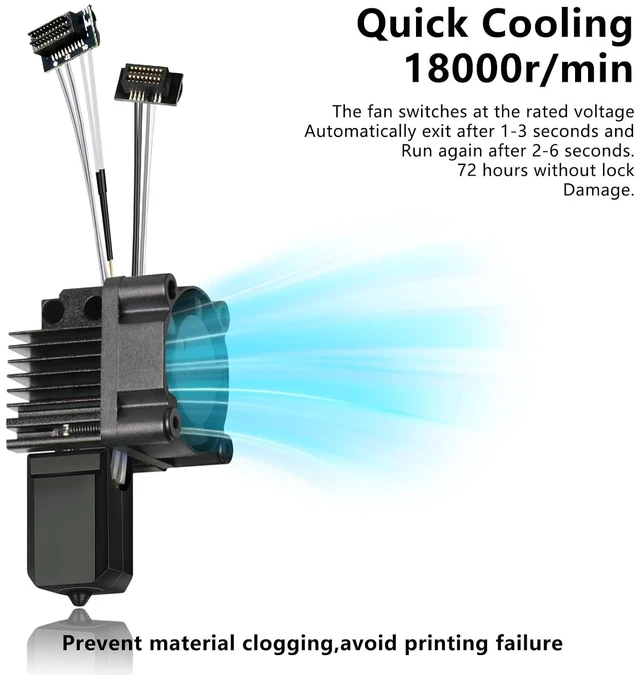 Alt view image 4 of 7 - 0.4MM P1S Complete Hotend Kit with Extra Nozzle Tips (0.2mm 0.4mm 0.6mm 0.8mm), Full Hardened Steel Nozzle Assembly for Bambu Lab P1S/P1P 3D Printer, Extruder Hotend Print Head Replacement