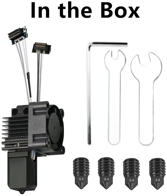 Alt view image 6 of 7 - 0.4MM P1S Complete Hotend Kit with Extra Nozzle Tips (0.2mm 0.4mm 0.6mm 0.8mm), Full Hardened Steel Nozzle Assembly for Bambu Lab P1S/P1P 3D Printer, Extruder Hotend Print Head Replacement