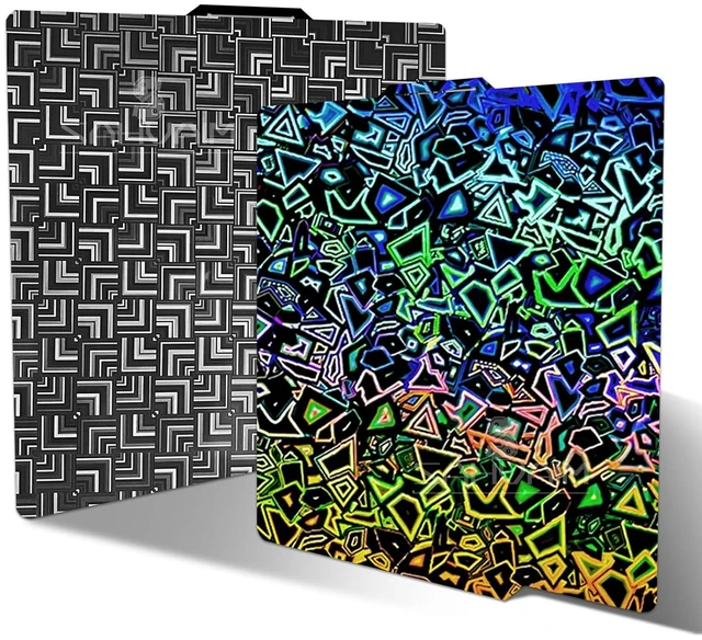 Main image of Maze & Graffiti Bamboo Holographic Build Plate 257×257mm for Bambu Lab P2S/P1S/P1P/X1C/X1/X1E/A1, Flexible Spring Steel PEI Print Bed, Removable 3D Effect Plate for Bambu 3D Printers
