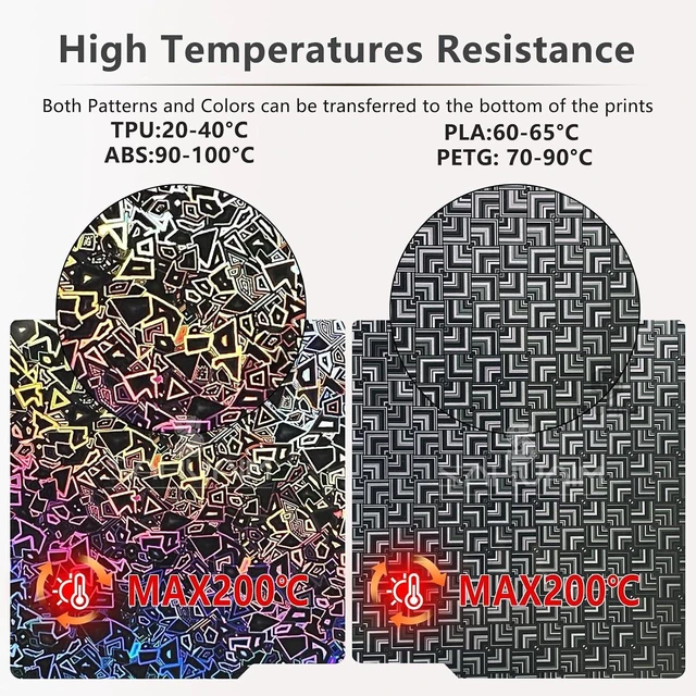 Alt view image 3 of 7 - Maze & Graffiti Bamboo Holographic Build Plate 257×257mm for Bambu Lab P2S/P1S/P1P/X1C/X1/X1E/A1, Flexible Spring Steel PEI Print Bed, Removable 3D Effect Plate for Bambu 3D Printers