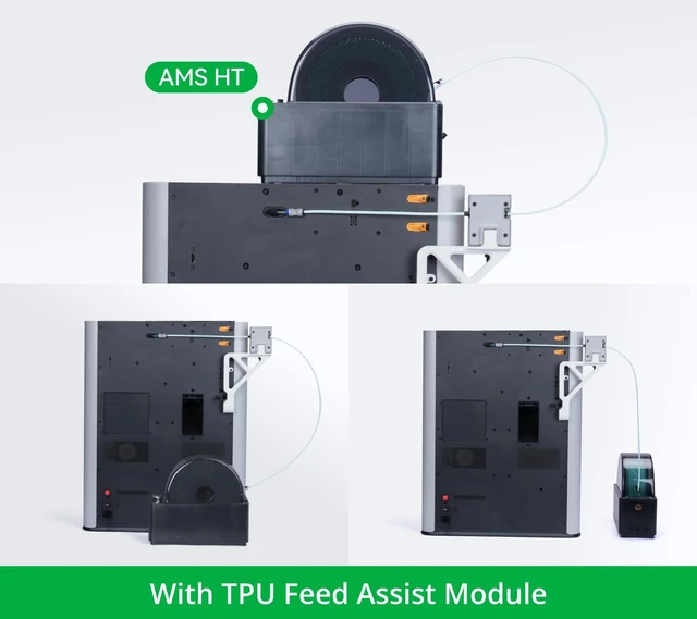 Alt view image 3 of 6 - for Bambu Lab H2C H2D H2S X2D P1S P1P X1C TPU Feed Assist Module,Flexible Filament 3D Printer Accessory, Reduces Clogging and Tangling, Enhances Extrusion Stability Constant Push to Prevent Slipping