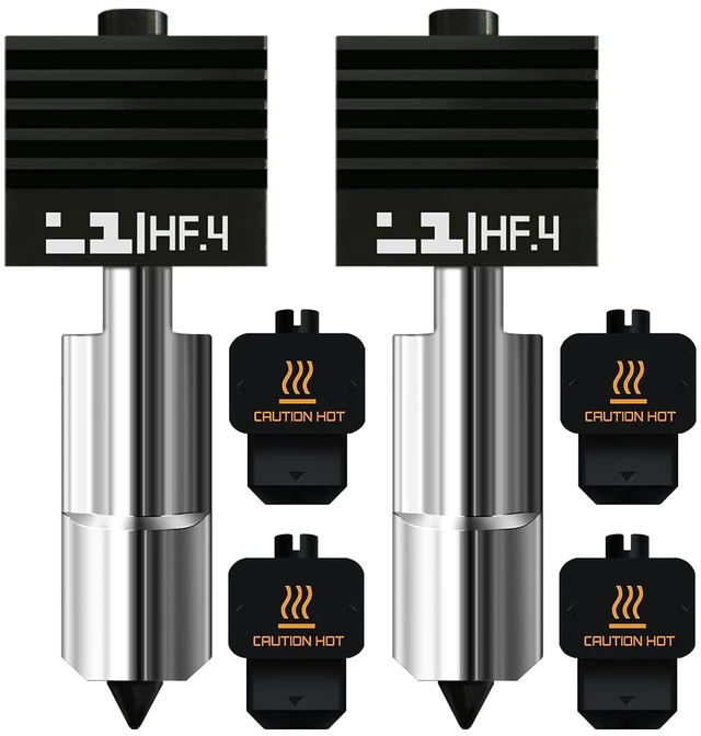 Main image of 2Pcs Bamboo X2D/H2D/H2S/H2C/P2S Hotend with 0.4MM Hardened Steel Nozzle,High Speed Precision and Direct Replacement Extruder Print Head for Bambu Lab H2/P2S/X2D 3D Printer Accessories
