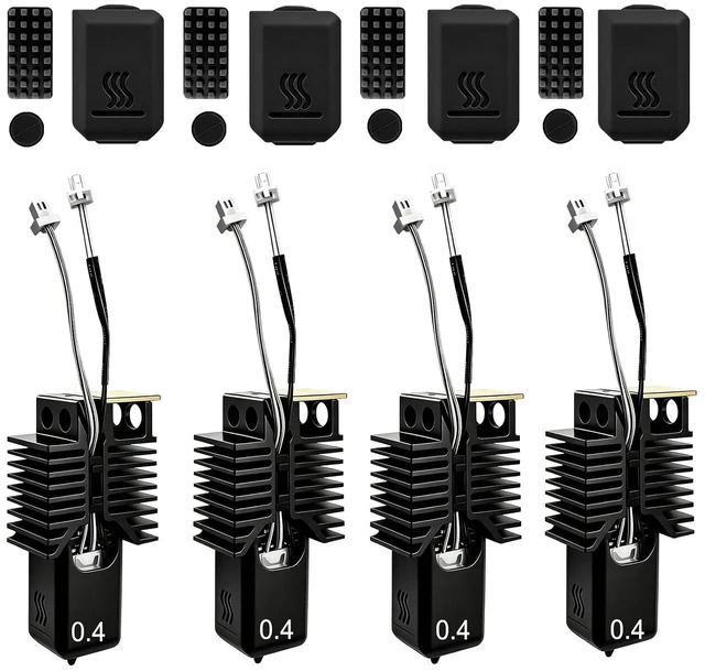 Main image of 4Pcs 0.4MM U1 Hotend for Snapmaker U1 Extruder, 24V 48W Fast Heating Ceramic Hot End with Hardened Steel Nozzle, Leak-Proof Integrated Design, Replacement Hotend for Sanpmaker U1 3D Printer Parts