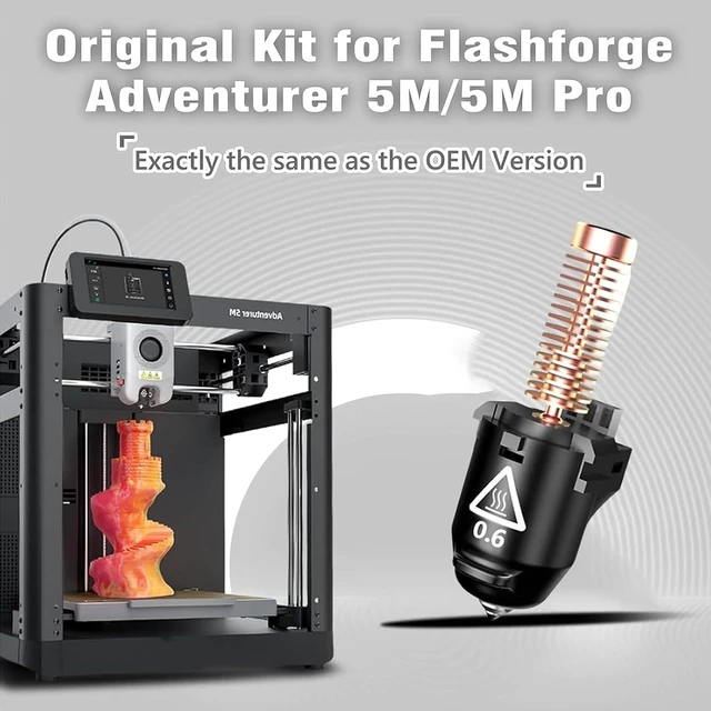 Alt view image 4 of 6 - Original 0.6mm AD5M Hotend for FLASHFORGE Adventurer 5M,All Metal Hardened Steel Nozzle 3S Quick Detachable,Up to 280 High Temperature High Flow 32mm³/s for High-Strength Filaments