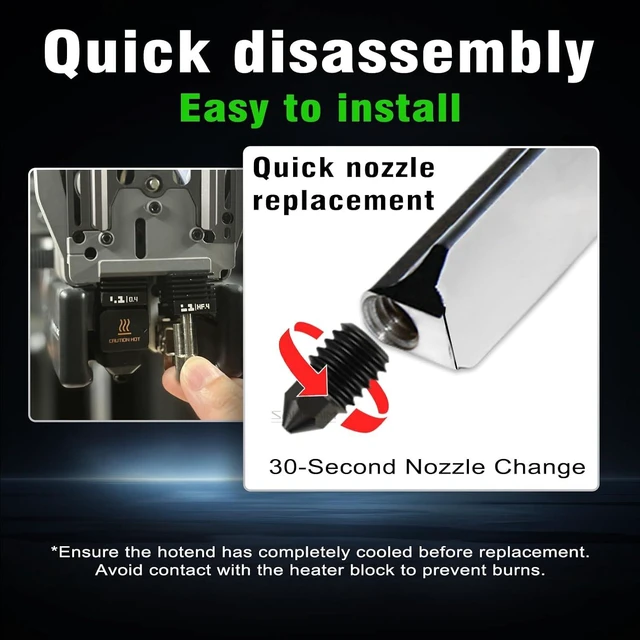 Alt view image 5 of 7 - 2Pcs 0.8mm H2D/H2S/H2C/P2S/X2D Hotend Kit for Bambu Lab H2 Series/P2S/X2D 3D Printer, Upgraded High Temp Quick Swap Hardened Steel Nozzle Replacement 3D Printer Extruder with 2Pcs Silicone Sock