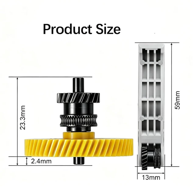 Alt view image 7 of 7 - U1 Extruder Gear DLC Hardened Steel Kit, Injection Molding Handle & Integrated One-Piece POM Reduction Gear,Direct Drive Wearproof Anti-Slip Replacement Parts Works with PLA ABS PETG