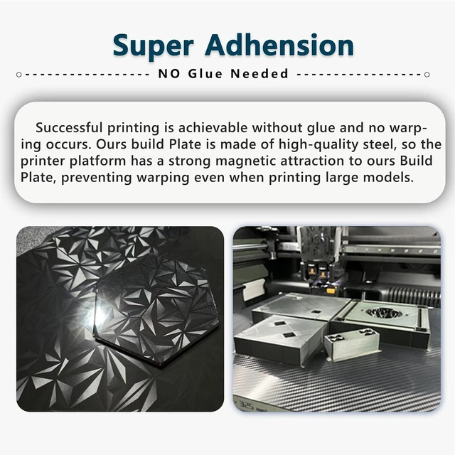 Alt view image 3 of 7 - Diamond+Carbon U1 Build Plate for Snapmaker U1 3D Printer, 276x293mm Dual-Sided PEO PET Magnetic Spring Steel Bed U1 Plate, High-Temp Resistant Printing Surface for Snapmaker U1 3D Printer Accesseries