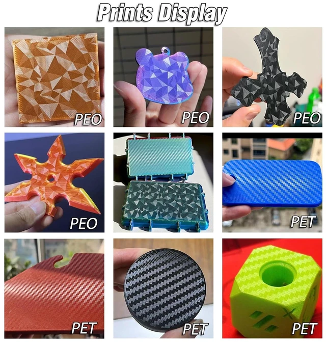 Alt view image 7 of 7 - PEO PET Build plate for AD5X/5M/5M pro/Ender 3/3 Pro/Ender 3 S1/Ender 3 V2 Neo/Ender 3 Neo, Diamond PEO+Carbon Fiber PET Spring Steel Sheet 235 x 235 mm for Flashforge 3D Printer Platform