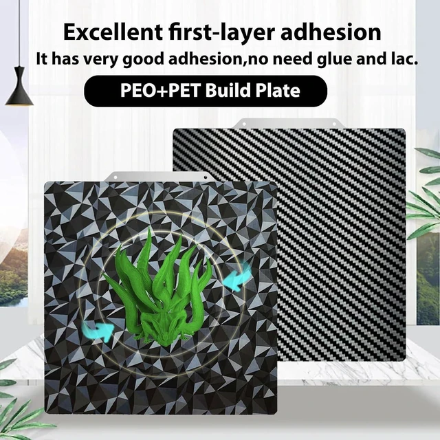Alt view image 4 of 7 - PEO PET Build plate for AD5X/5M/5M pro/Ender 3/3 Pro/Ender 3 S1/Ender 3 V2 Neo/Ender 3 Neo, Diamond PEO+Carbon Fiber PET Spring Steel Sheet 235 x 235 mm for Flashforge 3D Printer Platform