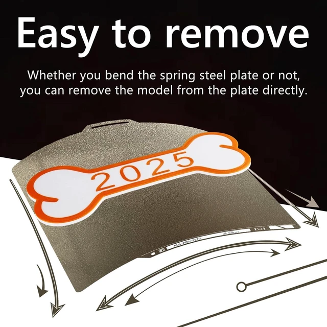 Alt view image 6 of 7 - Upgraded Thicker Textured PEI Plate 0.77mm with QR Code for Bambu Lab P1S/P2S/P1P/X1/X1C/A1/X2D 3D Printer, 257x257mm Dual-Textured Plate, Heated Bed Magnetic Flexible Spring Steel PEI Sheet Plate