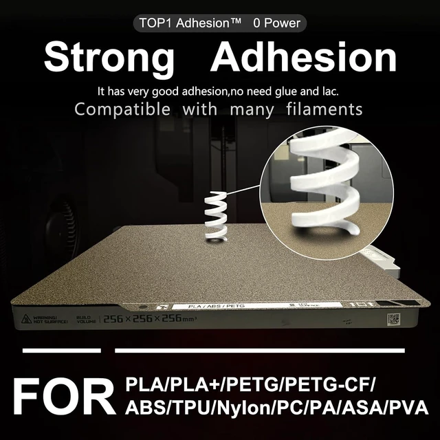 Alt view image 4 of 7 - Upgraded Thicker Textured PEI Plate 0.77mm with QR Code for Bambu Lab P1S/P2S/P1P/X1/X1C/A1/X2D 3D Printer, 257x257mm Dual-Textured Plate, Heated Bed Magnetic Flexible Spring Steel PEI Sheet Plate