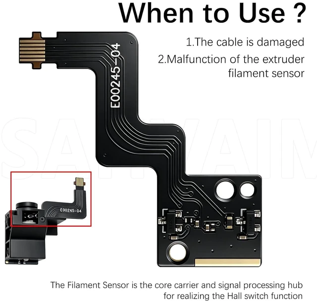 Alt view image 4 of 6 - 2 Pack P2S Extruder Filament Sensor for Bambu Lab P2S, Hall Switch Board Assembly with FPC Cable, Accurate Filament Runout Detection & Cutter Position Monitoring, Hotend Extruder Replacement Part