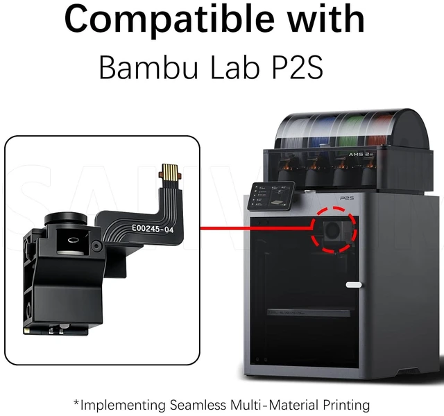 Alt view image 2 of 6 - 2 Pack P2S Extruder Filament Sensor for Bambu Lab P2S, Hall Switch Board Assembly with FPC Cable, Accurate Filament Runout Detection & Cutter Position Monitoring, Hotend Extruder Replacement Part